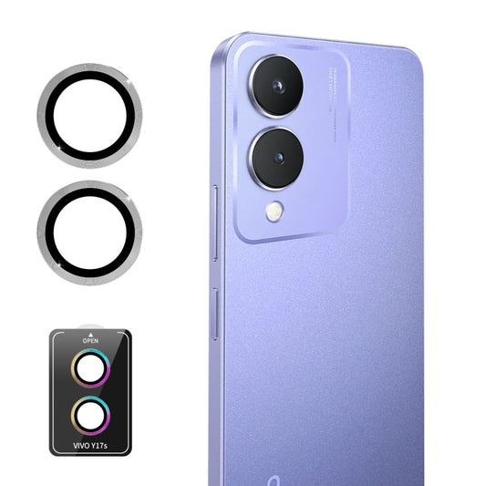 For vivo Y17s ENKAY Hat-Prince 9H Rear Camera Lens Aluminium Alloy Tempered Glass Film(Silver)