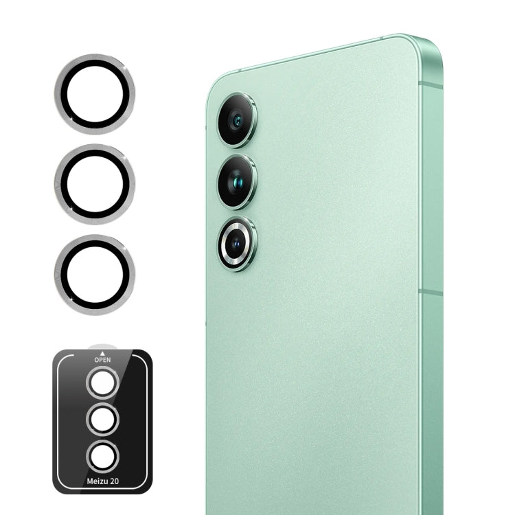 Pour Meizu 20 Film de protection d'objectif de caméra arrière en verre trempé en alliage d'aluminium ENKAY Hat-Prince 9H (argent)