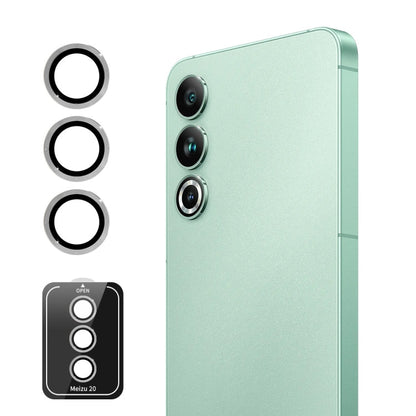 Pour Meizu 20 Film de protection d'objectif de caméra arrière en verre trempé en alliage d'aluminium ENKAY Hat-Prince 9H (argent)