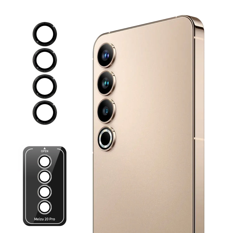 For Meizu 20 Pro ENKAY Hat-Prince 9H Rear Camera Lens Aluminium Alloy Tempered Glass Film(Black)