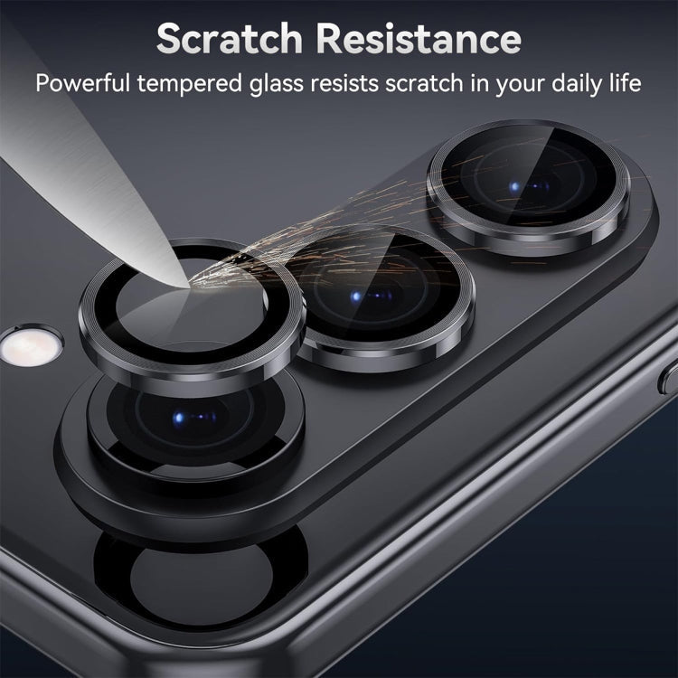 For Samsung Galaxy Z Fold6 ENKAY Hat-Prince 9H Rear Lens Aluminium Alloy Tempered Glass Film(Black)