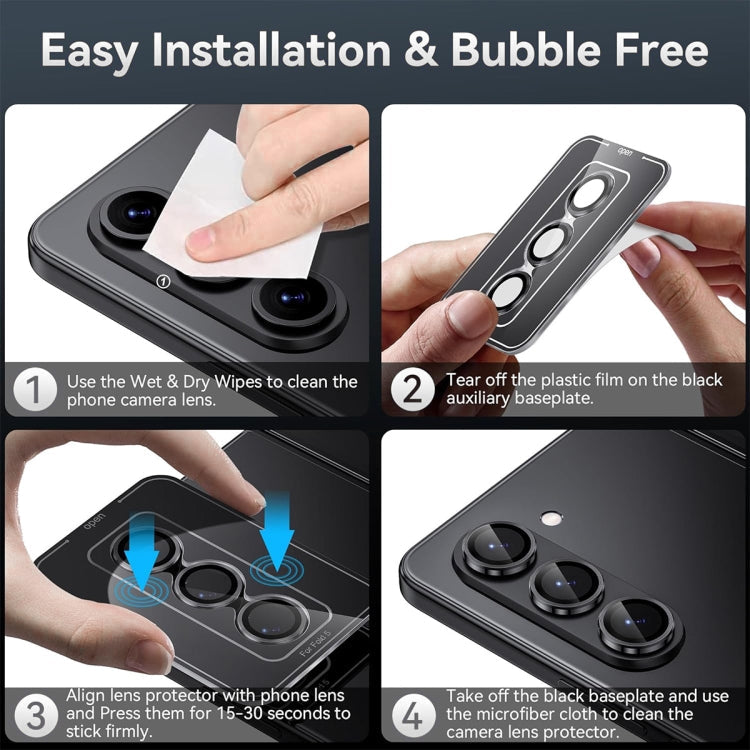 For Samsung Galaxy Z Fold6 ENKAY Hat-Prince 9H Rear Lens Aluminium Alloy Tempered Glass Film(Golden)