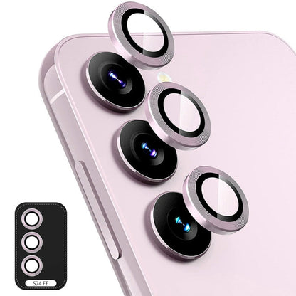 Pour Samsung Galaxy S24 FE 5G ENKAY Hat-Prince Film de protection d'objectif de caméra arrière en alliage d'aluminium et verre trempé 9H (rose)