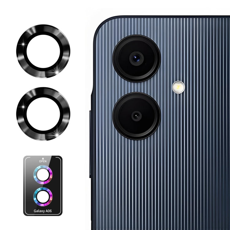 For Samsung Galaxy A06 4G ENKAY Hat-Prince 9H Rear Camera Lens Aluminium Alloy Tempered Glass Film(Black)
