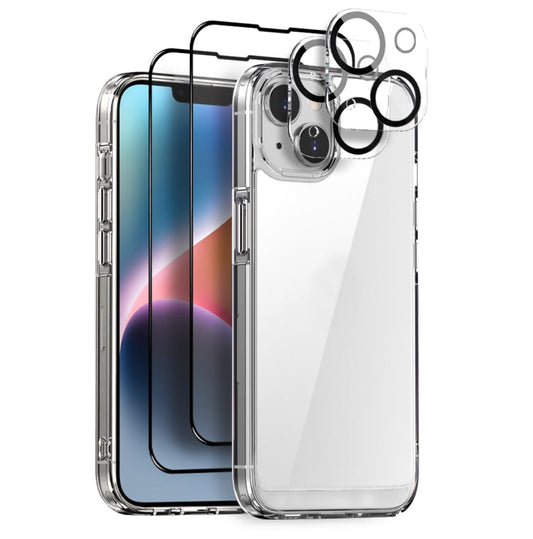 Pour iPhone 14 Plus NORTHJO Coque de Protection Transparente 5 en 1 avec 2 Films de Protection d'Écran + 2 Films de Protection d'Objectif Arrière