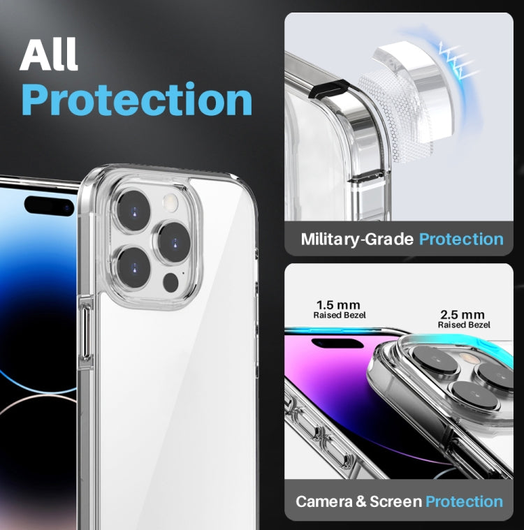 For iPhone 14 Pro Max NORTHJO 5 in 1 Clear Phone Case with 2pcs Screen Film + 2pcs Rear Lens Film