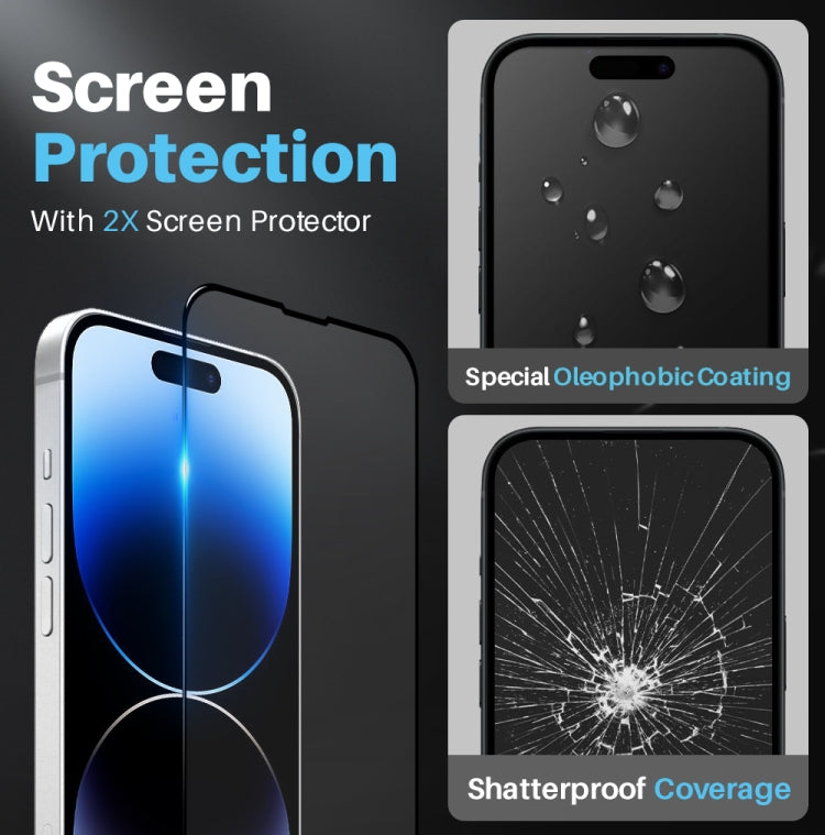 For iPhone 14 Pro Max NORTHJO 5 in 1 Clear Phone Case with 2pcs Screen Film + 2pcs Rear Lens Film