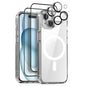 For iPhone 15 Plus NORTHJO 5 in 1 Magsafe Clear Phone Case with 2pcs Screen Film + 2pcs Rear Lens Film
