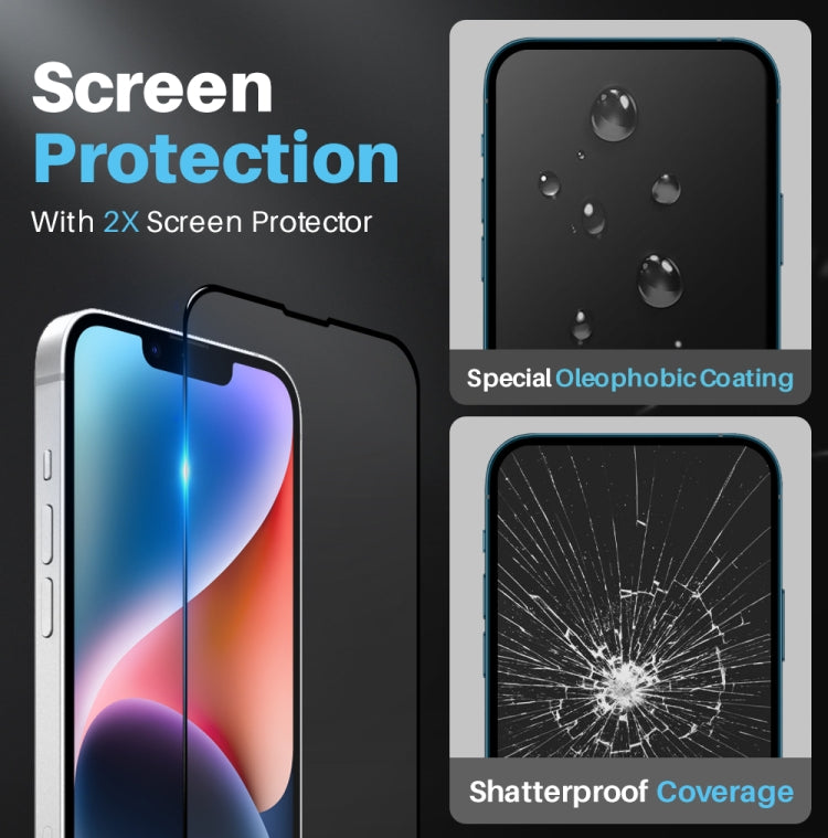 For iPhone 14 Plus NORTHJO 5 in 1 Magsafe Clear Phone Case with 2pcs Screen Film + 2pcs Rear Lens Film