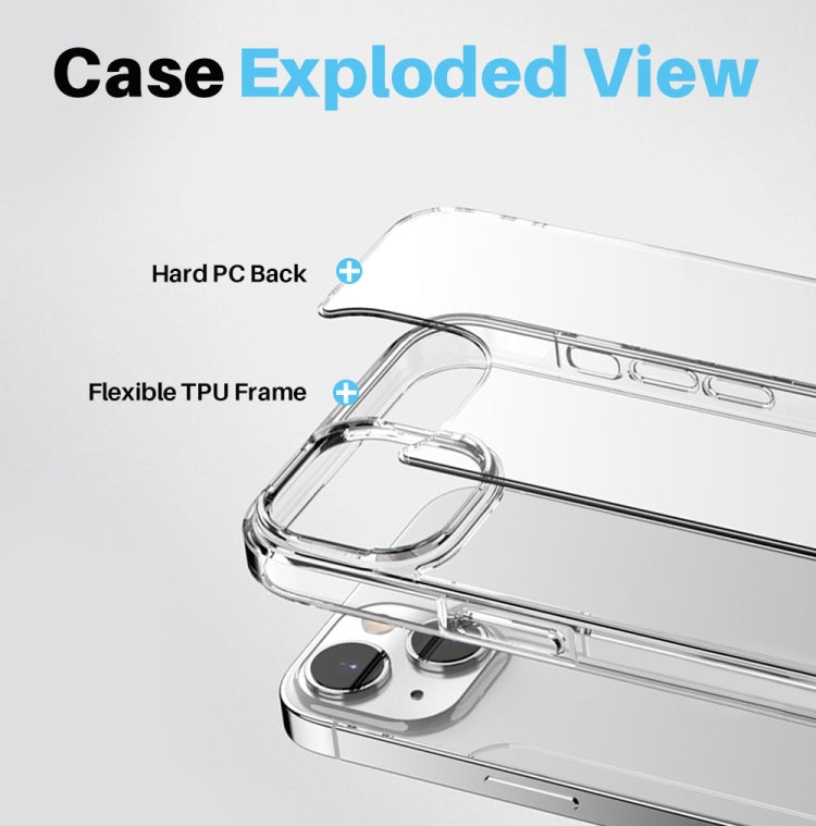For iPhone 15 Plus NORTHJO 3 in 1 Clear Phone Case with Screen Film + Rear Lens Film