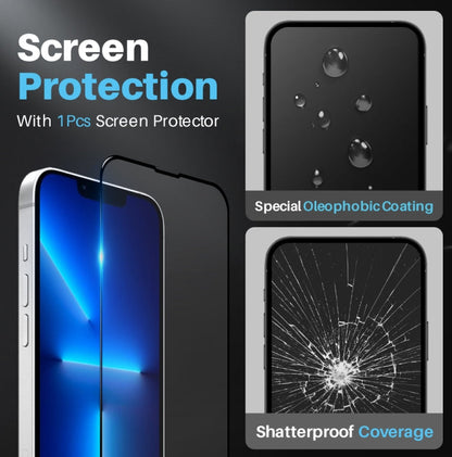 Pour iPhone 13 Pro NORTHJO Étui de protection transparent 3 en 1 avec film de protection d'écran + film de protection d'objectif arrière