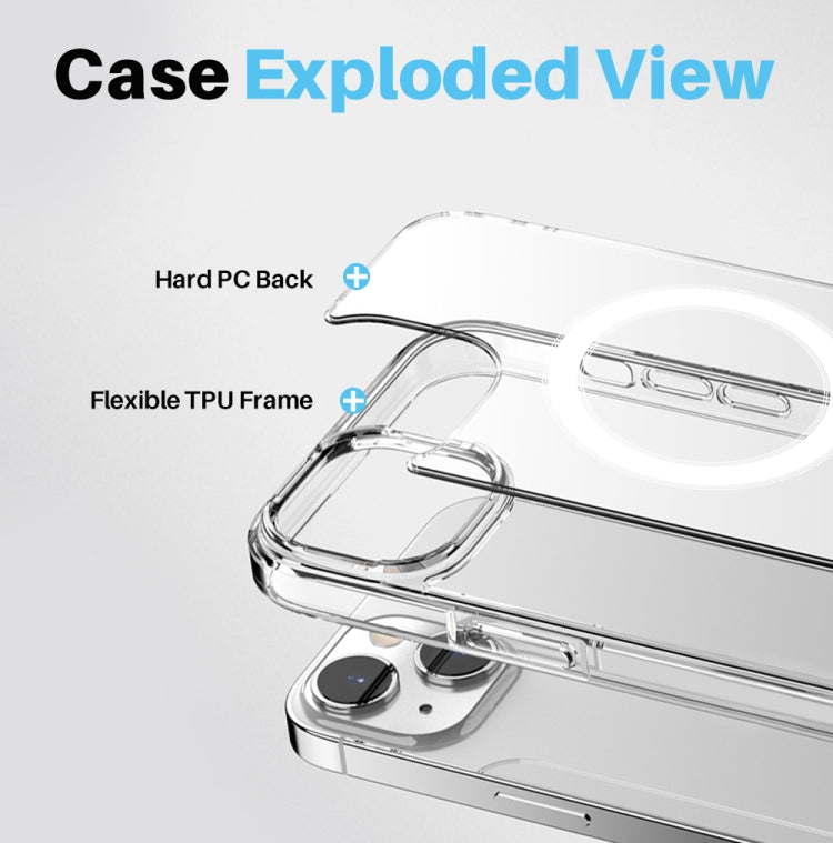 For iPhone 15 NORTHJO 3 in 1 Magsafe Clear Phone Case with Screen Film + Rear Lens Film