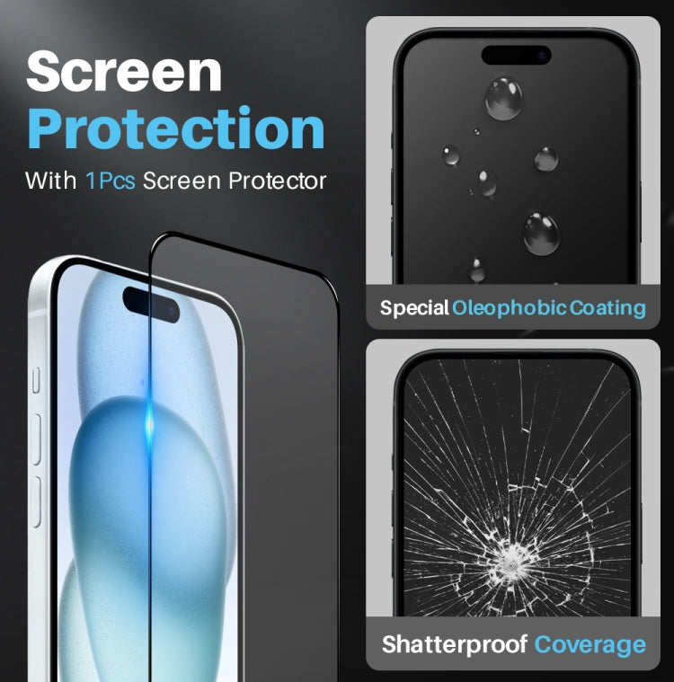 For iPhone 15 NORTHJO 3 in 1 Magsafe Clear Phone Case with Screen Film + Rear Lens Film