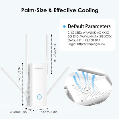 Wavlink WN583AX3 AX3000 Dual Band WiFi Repeater/AP/Router/Mesh Mode WiFi Extender, Plug:UK Plug
