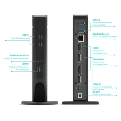 WAVLINK WL-UG69DK5 Laptop Dual 5K / 4K 60Hz Monitor Adapter USB 3.0 Docking Station, Plug:UK Plug