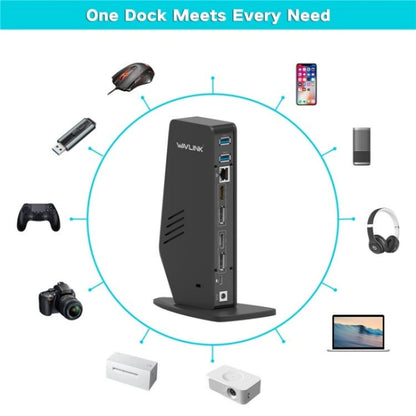 WAVLINK WL-UG69DK5 Laptop Dual 5K / 4K 60Hz Monitor Adapter USB 3.0 Docking Station, Plug:UK Plug