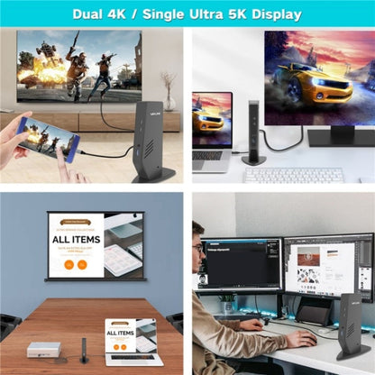WAVLINK WL-UG69DK5 Laptop Dual 5K / 4K 60Hz Monitor Adapter USB 3.0 Docking Station, Plug:UK Plug