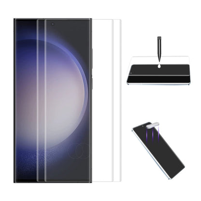 For Samsung Galaxy S23 Ultra 5G 2pcs ENKAY Hat-Prince UV Full Glue Tempered Glass Film