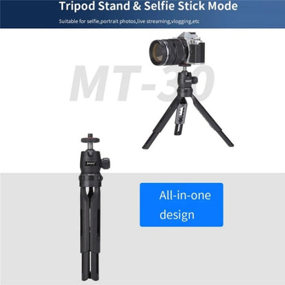 Trépied de bureau JMARY MT-30 pour appareil photo, téléphone, projecteur, perche à selfie, trépied réglable à 5 sections