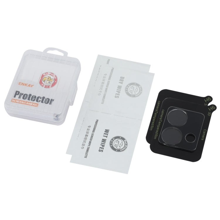 For Motorola Moto G84 2pcs ENKAY Hat-Prince 9H Rear Camera Lens Tempered Glass Film(Transparent)