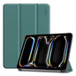 For iPad Pro 13 2025 / 2024 ENKAY Tri-fold Custer Texture Platic Leather Smart Tablet Case(Dark Green)