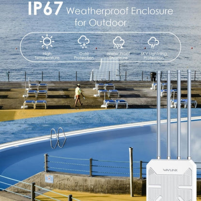 WAVLINK WN573HX3 AX3000 Waterproof Outdoor WiFi Wireless Outdoor Dual Band Router, Plug:US Plug