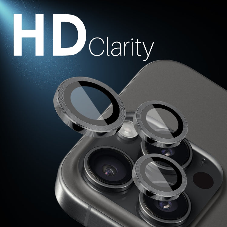 For iPhone 15 Pro / 15 Pro Max NORTHJO 2 Set 6pcs Camera Lens Protector Cover Metal Ring(Black)