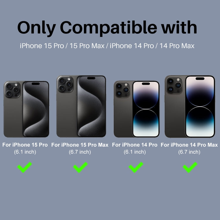 For iPhone 15 Pro / 15 Pro Max NORTHJO 2 Set 6pcs Camera Lens Protector Cover Metal Ring(Black)