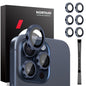 For iPhone 15 Pro / 15 Pro Max NORTHJO 2 Set 6pcs Camera Lens Protector Cover Metal Ring(Blue)