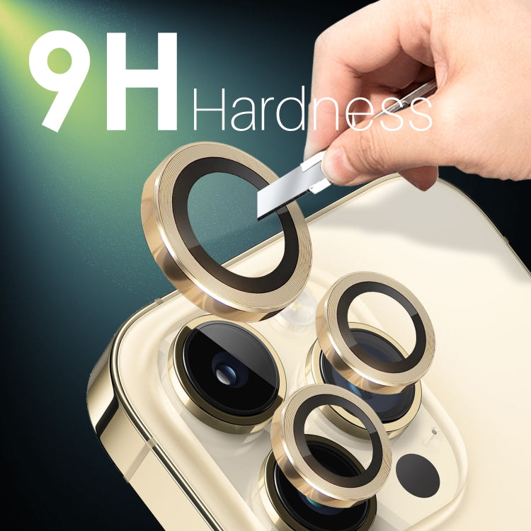 For iPhone 15 Pro / 15 Pro Max NORTHJO 2 Set 6pcs Camera Lens Protector Cover Metal Ring(Gold)