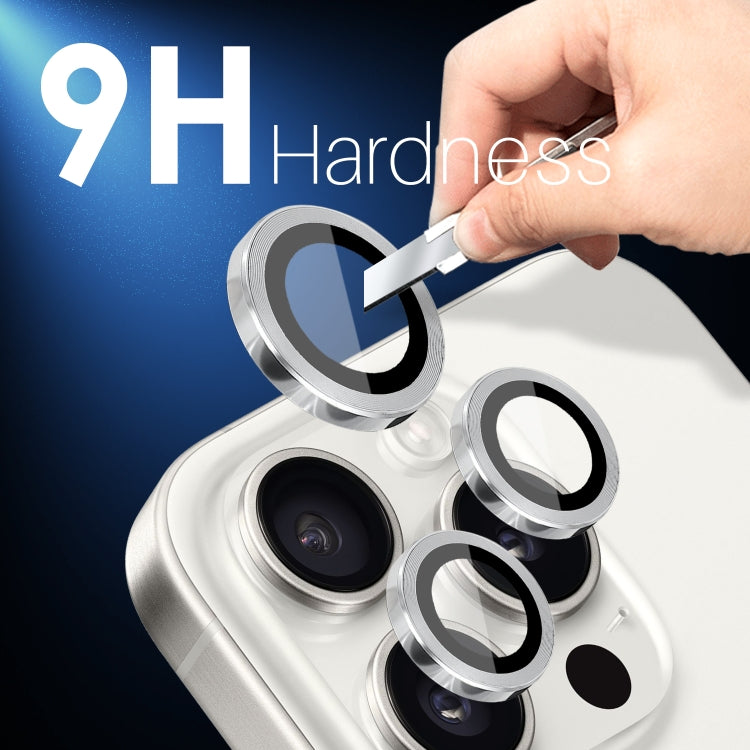 Pour iPhone 15 / 15 Plus / 14 / 14 Plus NORTHJO Lot de 3 (6 pièces) Protection d'objectif d'appareil photo Anneau en métal (Argent)