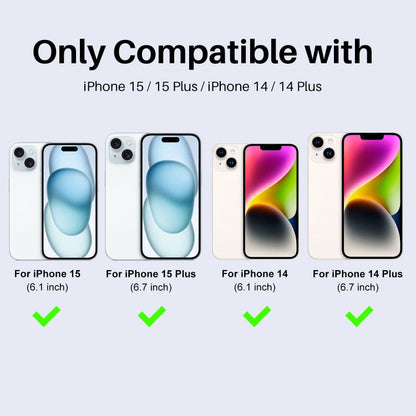 Pour iPhone 15 / 15 Plus / 14 / 14 Plus NORTHJO Lot de 3 (6 pièces) Protection d'objectif d'appareil photo Anneau en métal (Argent)