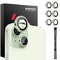 For iPhone 15 / 15 Plus / 14 / 14 Plus NORTHJO 3 Set 6pcs Camera Lens Protector Cover Metal Ring Film(Green)