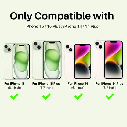 For iPhone 15 / 15 Plus / 14 / 14 Plus NORTHJO 3 Set 6pcs Camera Lens Protector Cover Metal Ring Film(Green)