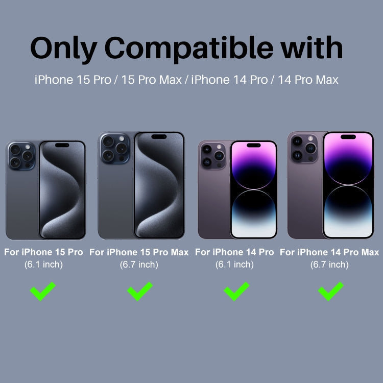 For iPhone 15 Pro / 15 Pro Max NORTHJO 2 Set 6pcs Camera Lens Protector Glitter Metal Ring Film(Blue)