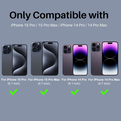 For iPhone 15 Pro / 15 Pro Max NORTHJO 2 Set 6pcs Camera Lens Protector Glitter Metal Ring Film(Blue)