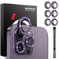 For iPhone 15 Pro / 15 Pro Max NORTHJO 2 Set 6pcs Camera Lens Protector Glitter Metal Ring Film(Purple)