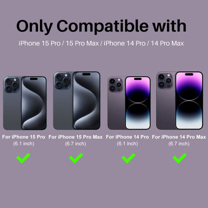 For iPhone 15 Pro / 15 Pro Max NORTHJO 2 Set 6pcs Camera Lens Protector Glitter Metal Ring Film(Purple)