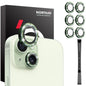 For iPhone 15 / 15 Plus / 14 / 14 Plus NORTHJO 3 Set 6pcs Camera Lens Protector Glitter Metal Ring Film(Green)