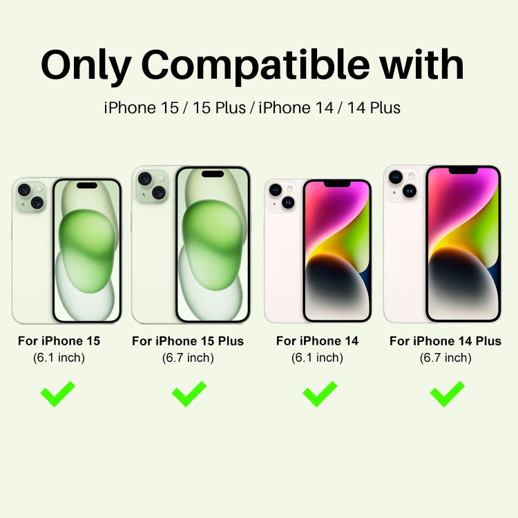 For iPhone 15 / 15 Plus / 14 / 14 Plus NORTHJO 3 Set 6Pcs Camera Lens Protector Diamond Metal Ring Film(Green)