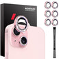 For iPhone 15 / 15 Plus / 14 / 14 Plus NORTHJO 3 Set 6Pcs Camera Lens Protector Diamond Metal Ring Film(Pink)