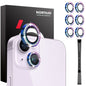 For iPhone 15 / 15 Plus / 14 / 14 Plus NORTHJO 3 Set 6Pcs Camera Lens Protector Diamond Metal Ring Film(Colorful)