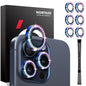For iPhone 15 Pro / 15 Pro Max NORTHJO 2 Set 6Pcs Camera Lens Protector Diamond Metal Ring Film(Colorful)