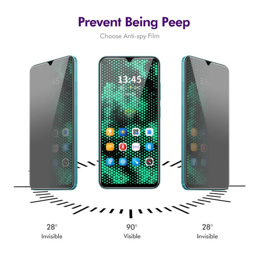 For OPPO A18 5pcs ENKAY Hat-Prince 28 Degree Anti-peeping Privacy Tempered Glass Film
