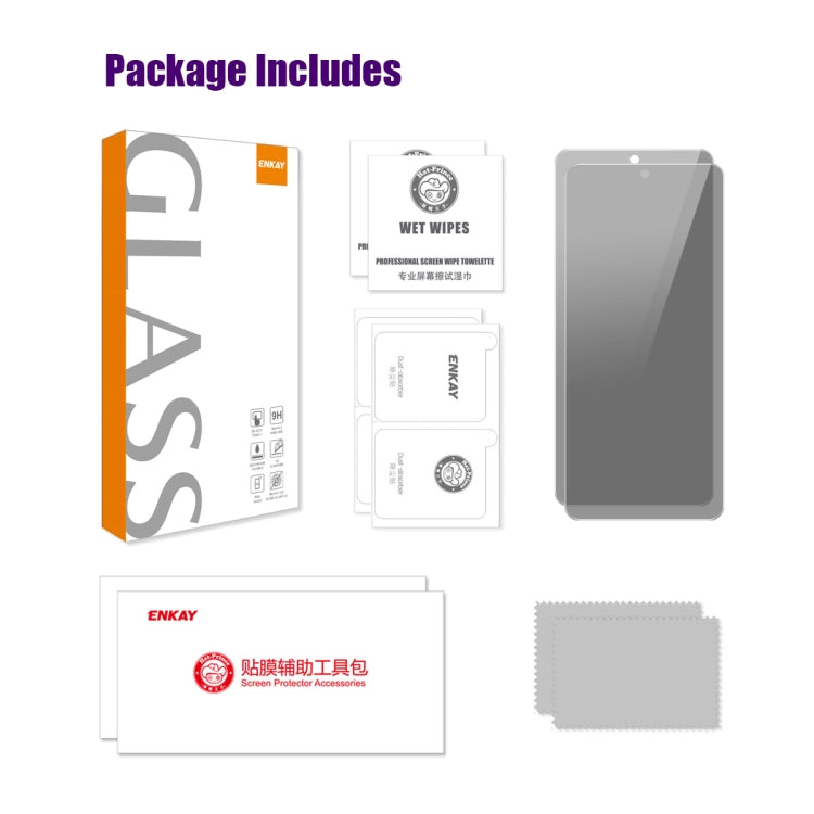 For Tecno Camon 20 / 20 Pro 2pcs ENKAY Hat-Prince 28 Degree Anti-peeping Privacy Tempered Glass Film