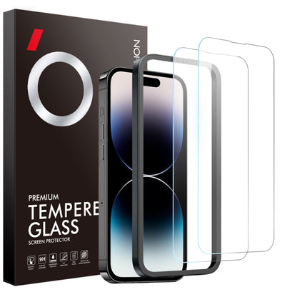 For iPhone 14 Pro Max NORTHJO 2pcs A++ Screen Protector Tempered Glass Film with Installation Frame