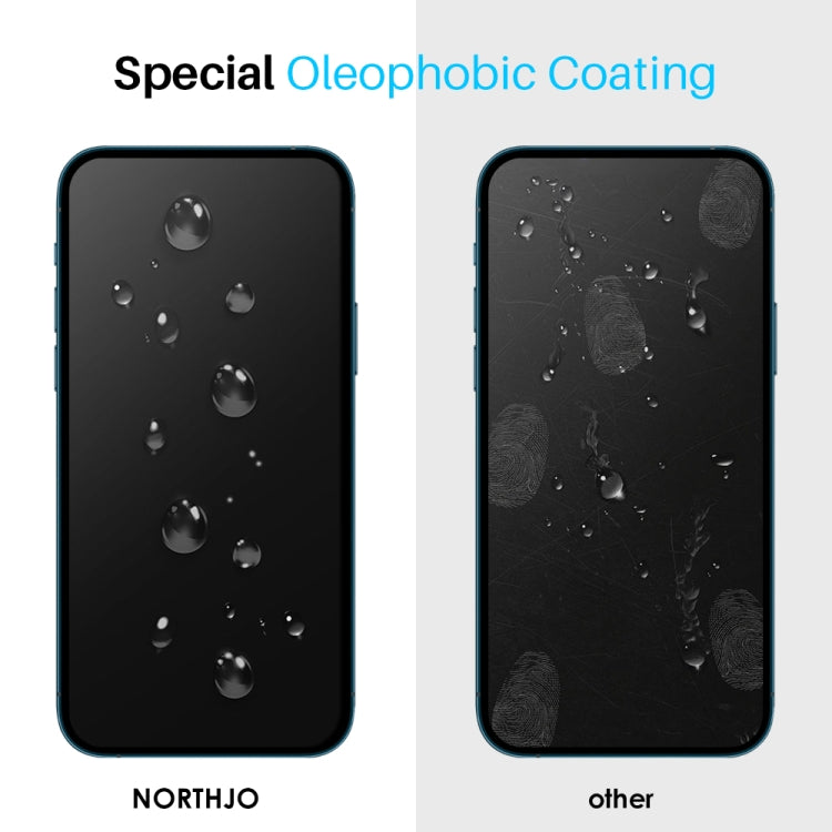 For iPhone 14 NORTHJO 2pcs A++ Tempered Glass Film with Installation Frame