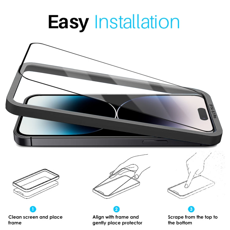 Pour iPhone 14 Pro Max NORTHJO 2 films en verre trempé A++ avec cadre d'installation