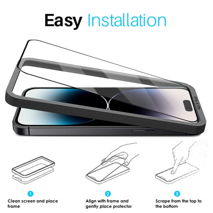 Pour iPhone 14 Pro Max NORTHJO 2 films en verre trempé A++ avec cadre d'installation