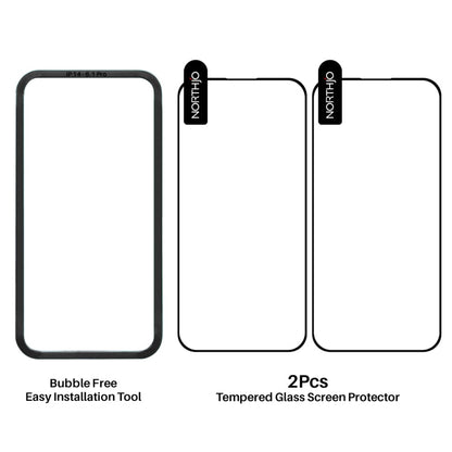 Pour iPhone 14 Pro Max NORTHJO 2 films en verre trempé A++ avec cadre d'installation